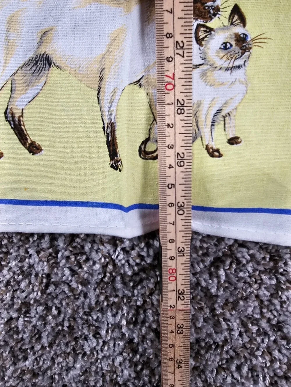 Greetings from Echuca Vic AustraliaSouvenir Teal Towel Linen Cat Print